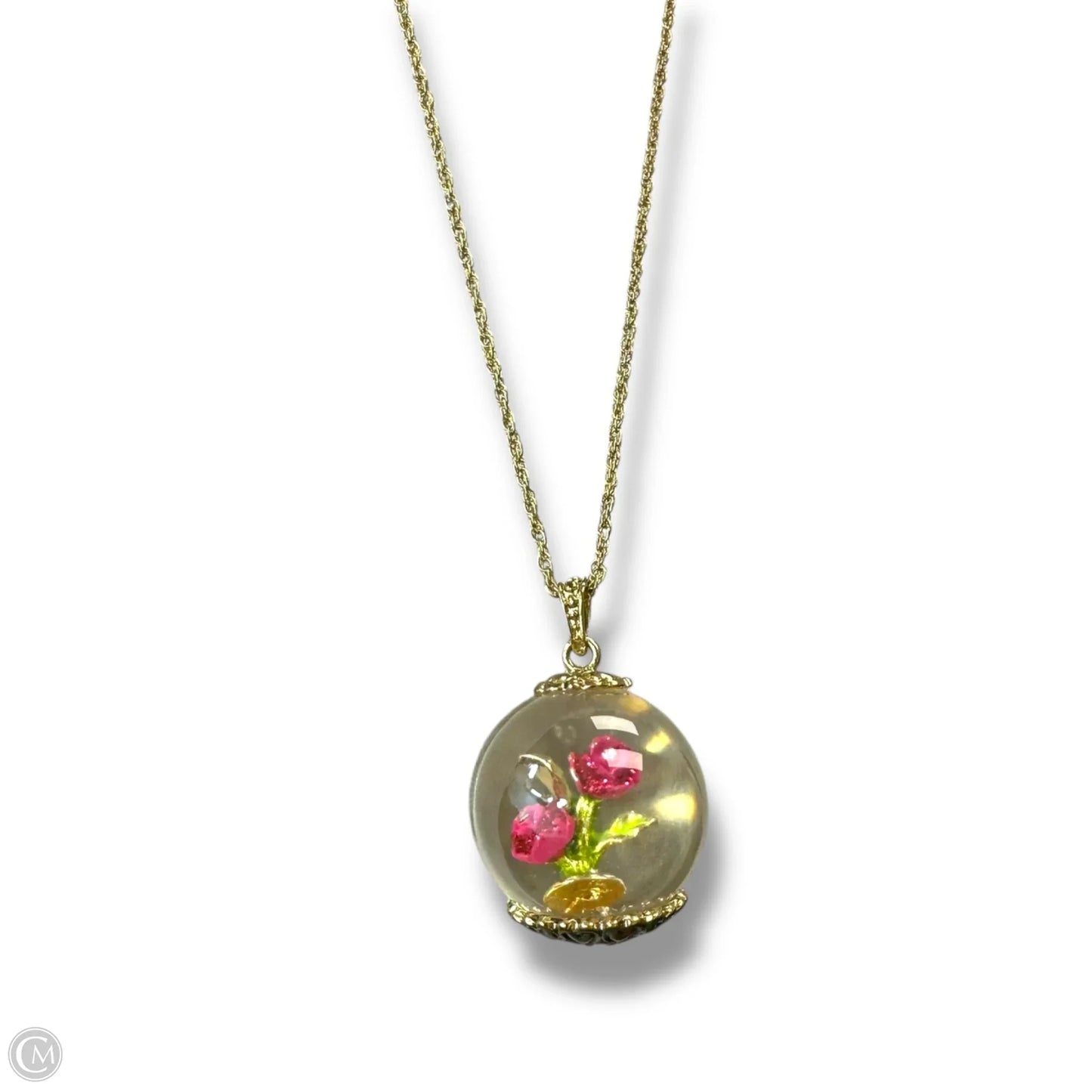Roses in glass Necklace Statement By Betsey Johnson