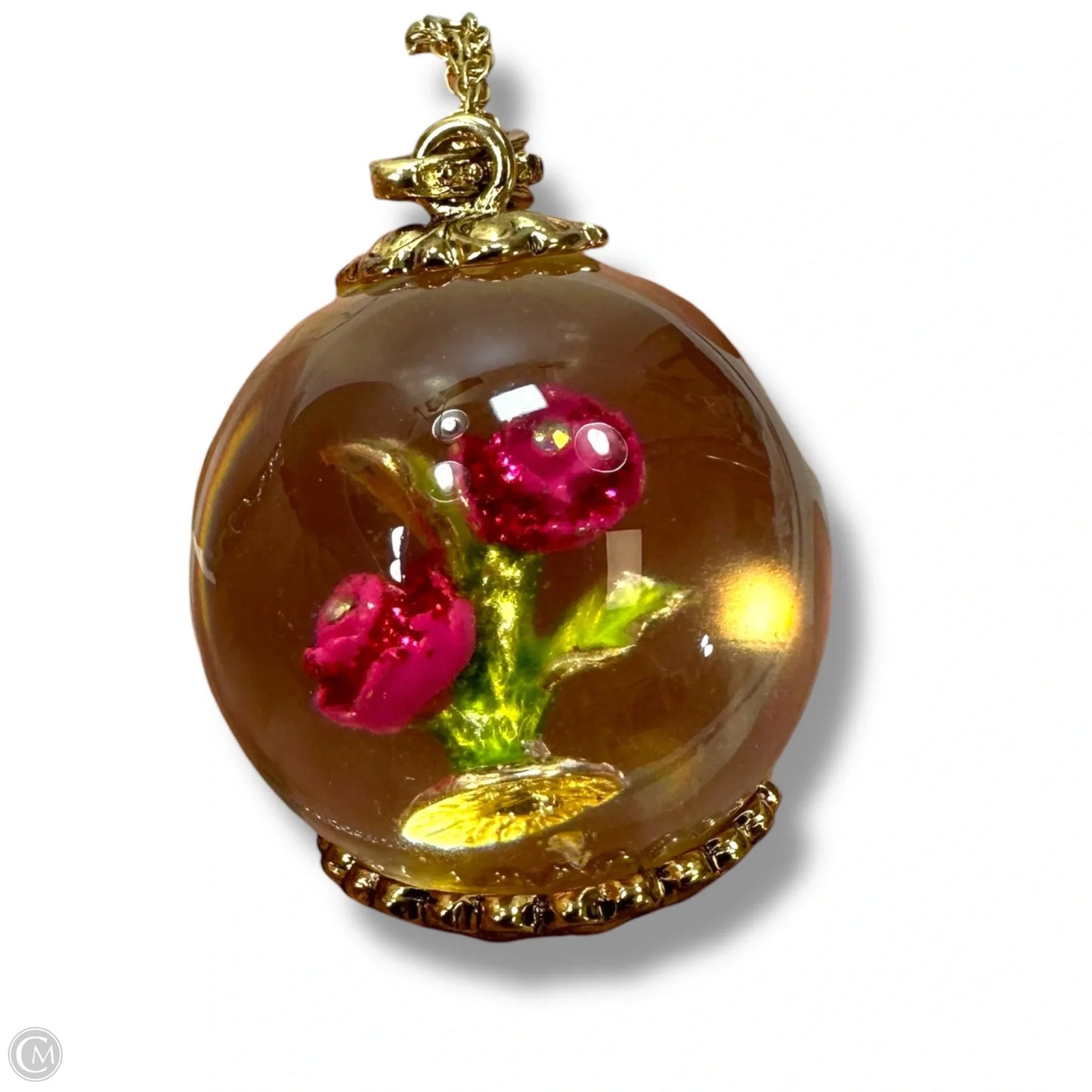 Roses in glass Necklace Statement By Betsey Johnson