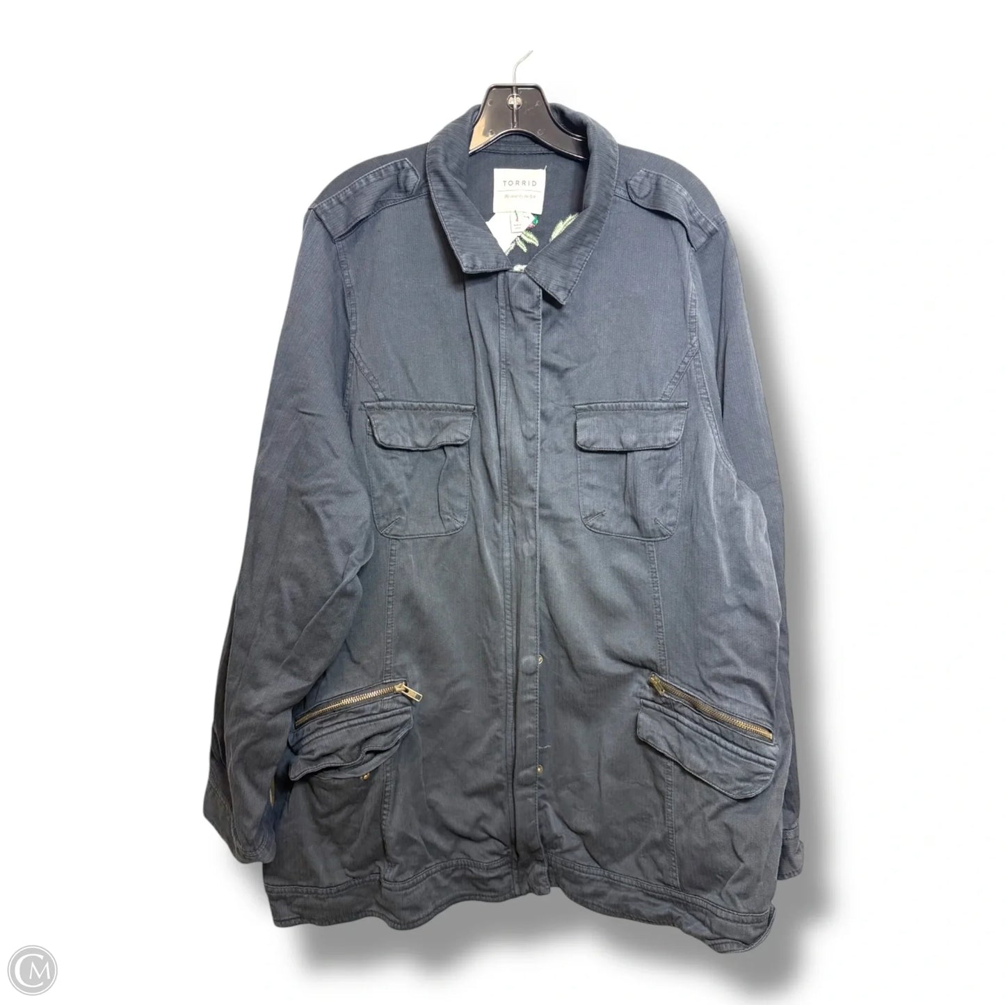 Jacket Denim By Torrid In Navy, Size: 4x