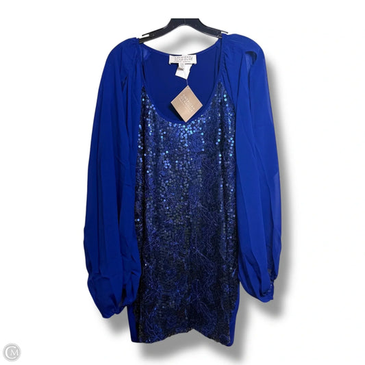 Top Long Sleeve By American Glamour Badgley In Blue, Size: 3x