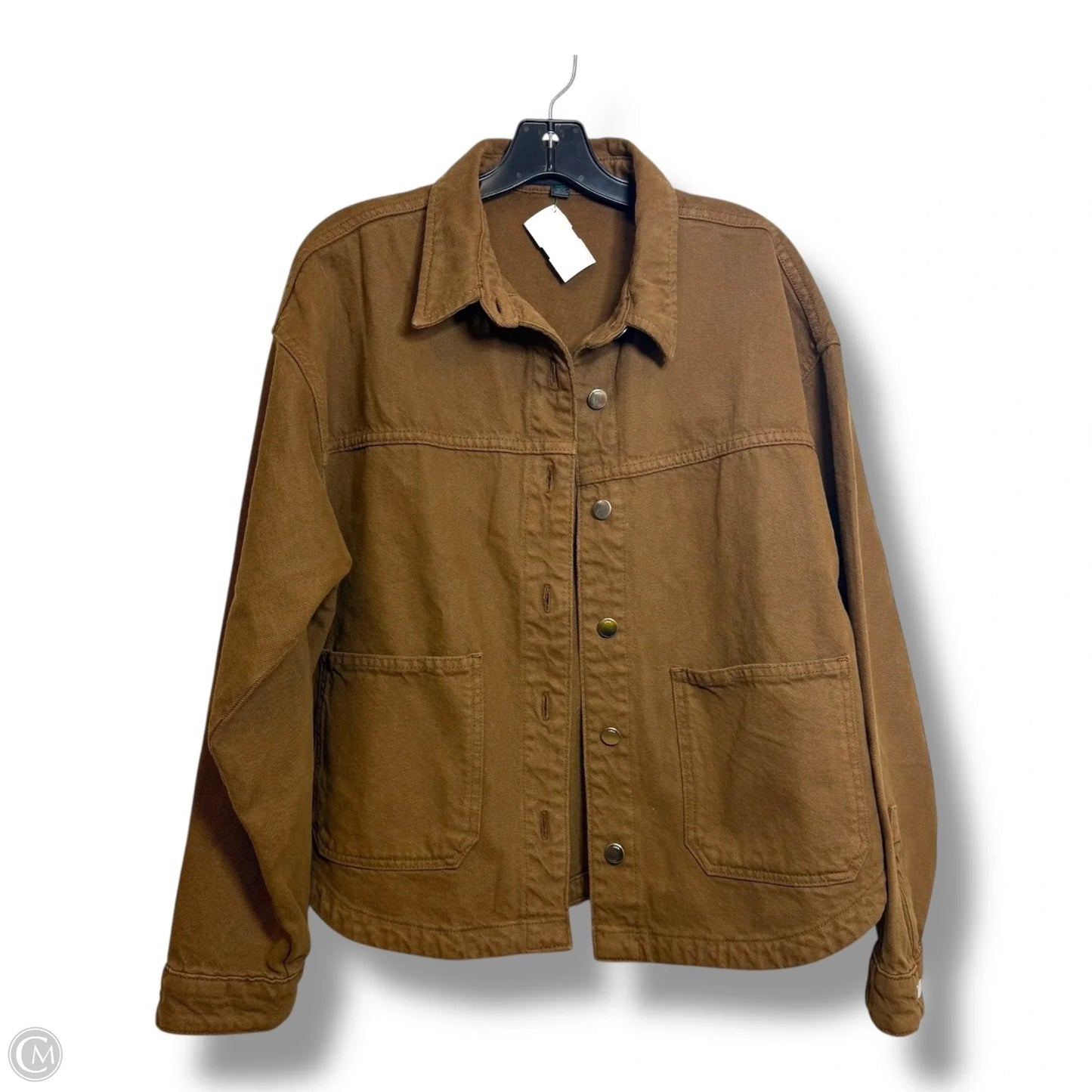 Jacket Denim By Zara In Brown, Size: L