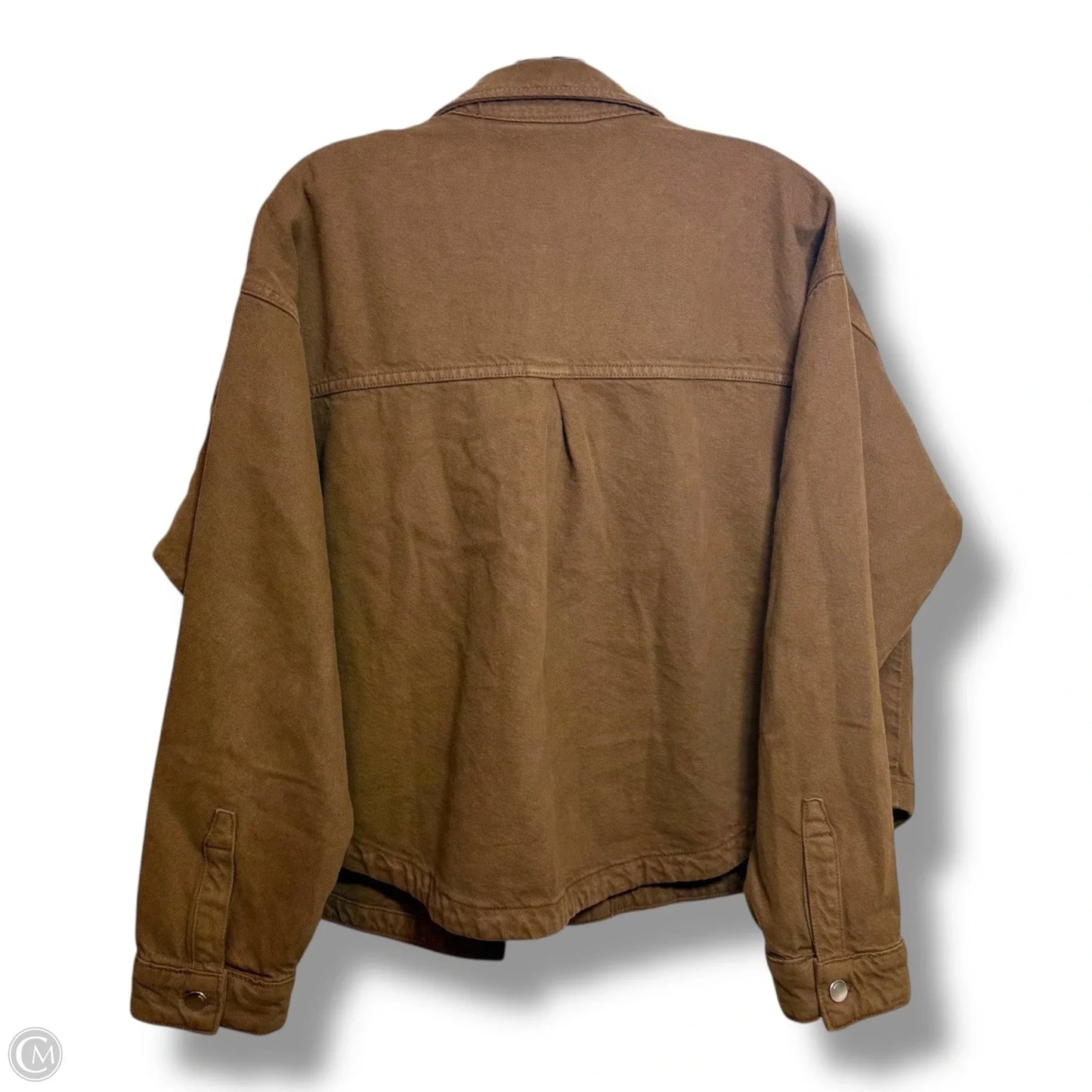 Jacket Denim By Zara In Brown, Size: L