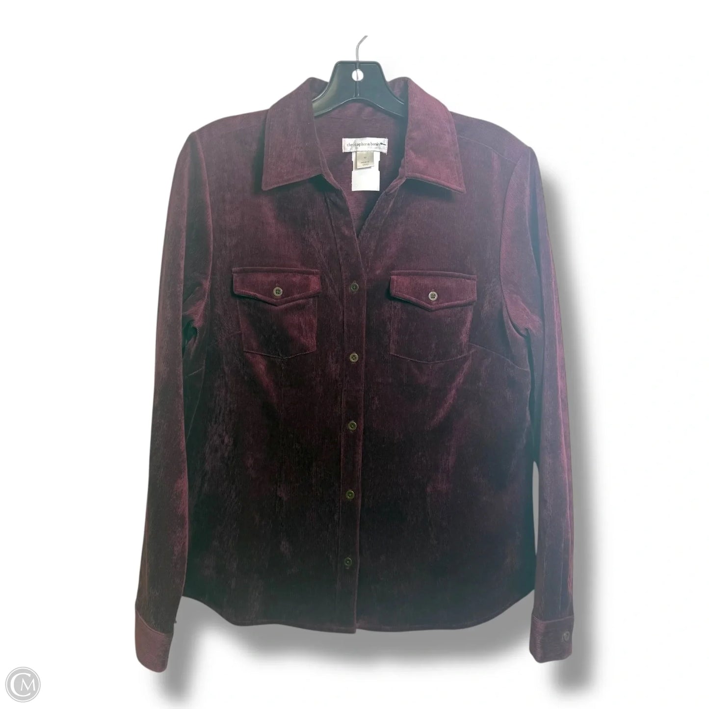 Top Long Sleeve By Christopher And Banks In Maroon, Size: M