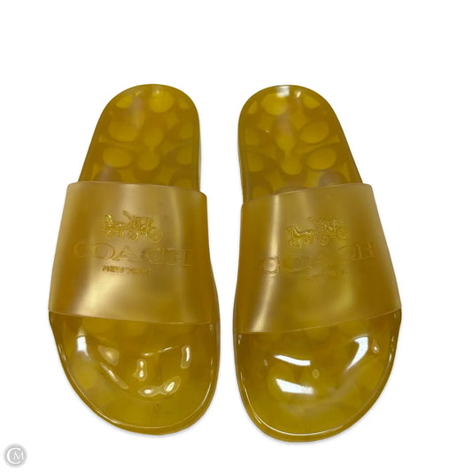 Sandals Designer By Coach In Yellow, Size: 6