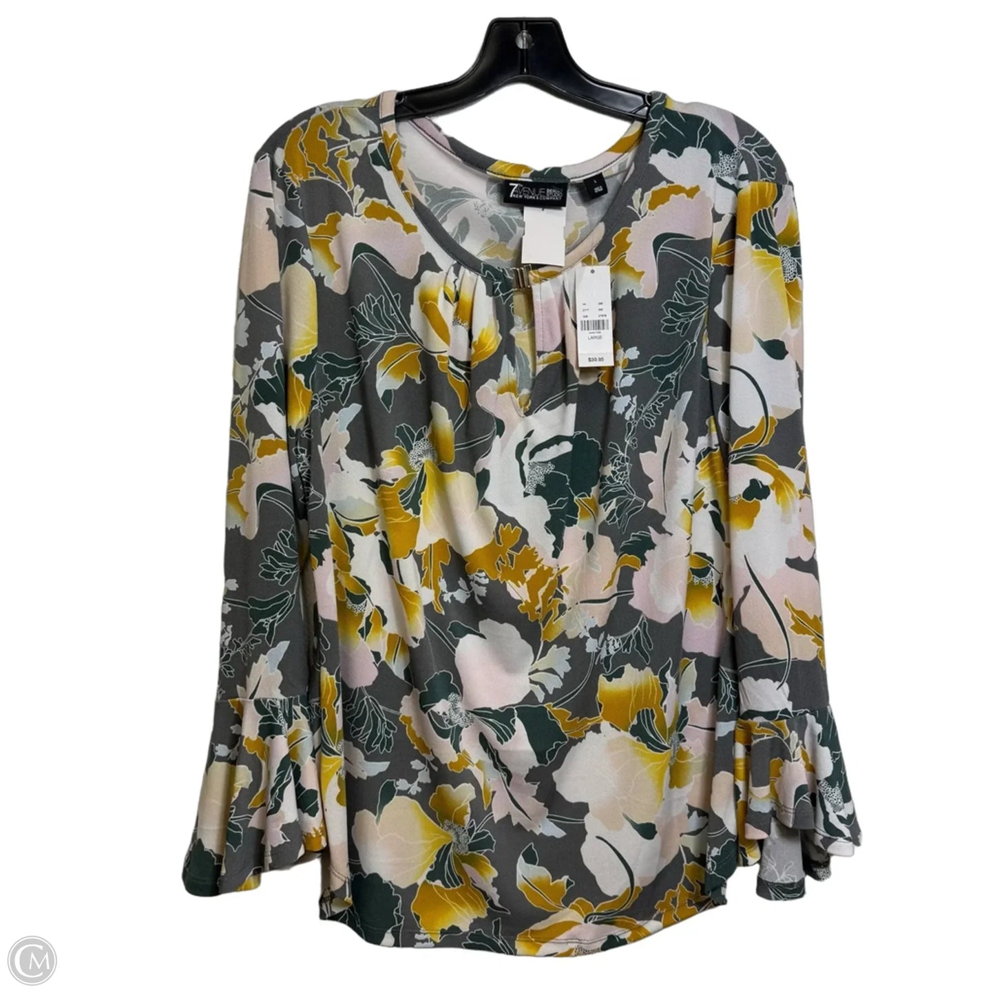 Top Long Sleeve By New York And Co In Floral Print, Size: L