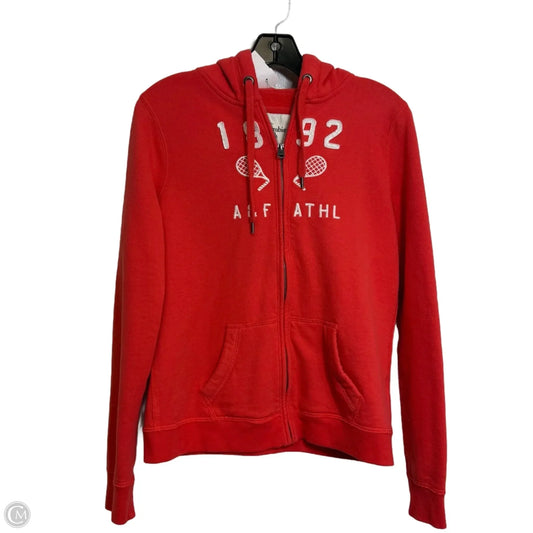 Sweatshirt Hoodie By Abercrombie And Fitch In Orange, Size: L