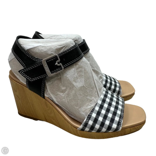 Sandals Heels Wedge By Dr Scholls In Black & White, Size: 7