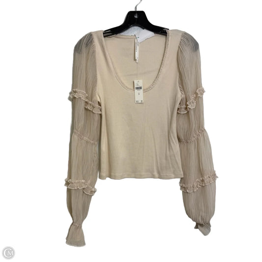 Top Long Sleeve By Anthropologie In Cream, Size: Xs