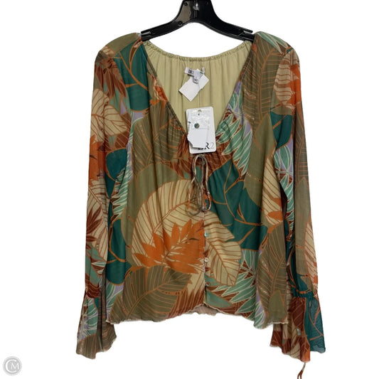 Top Long Sleeve By Dr2 In Floral Print, Size: L
