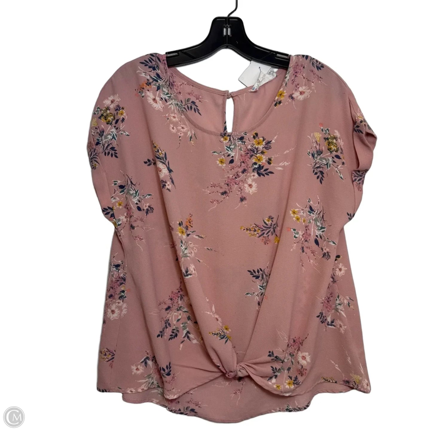 Top Short Sleeve By Pink Rose In Floral Print, Size: Xl