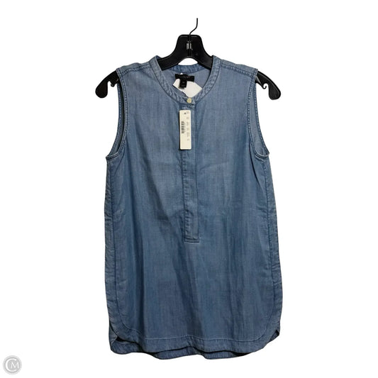 Top Sleeveless By J. Crew In Blue Denim, Size: Xs