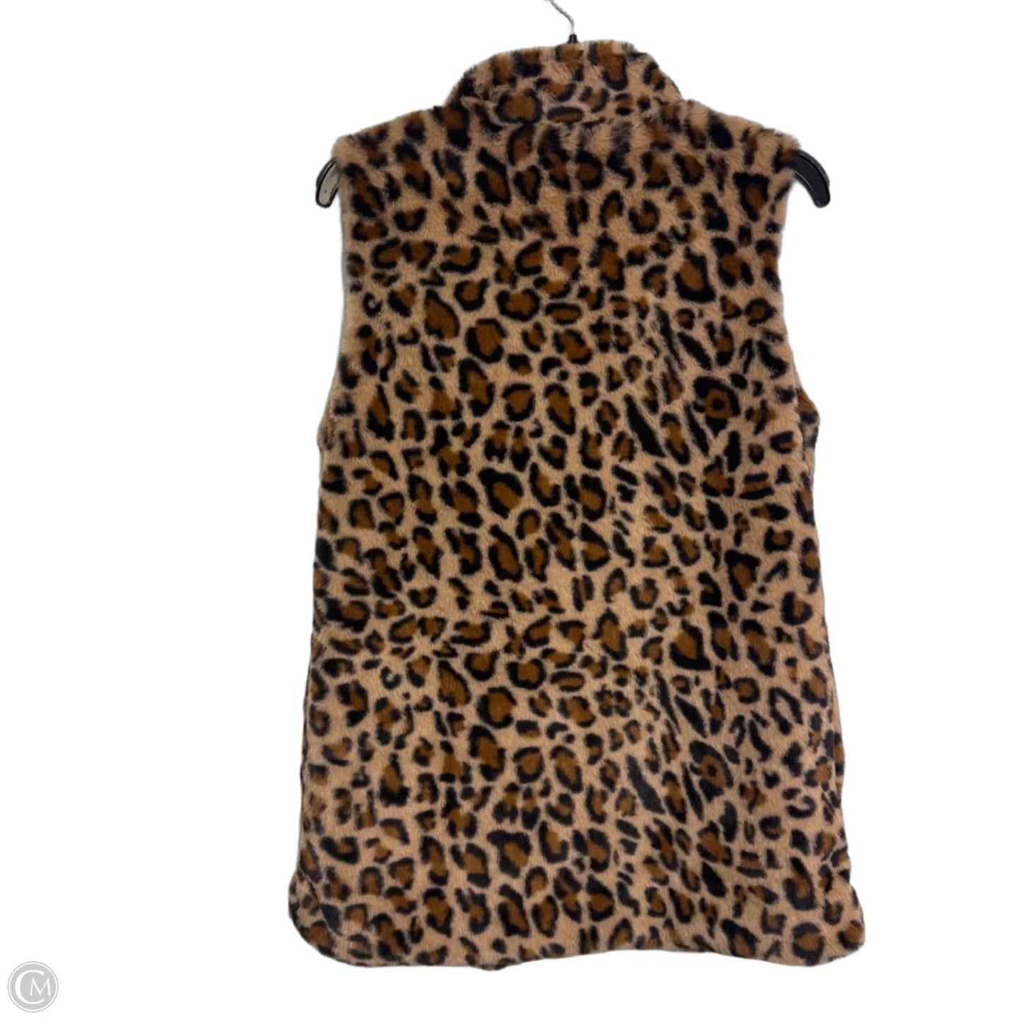 Vest Faux Fur & Sherpa By Emery Rose In Leopard Print, Size: M