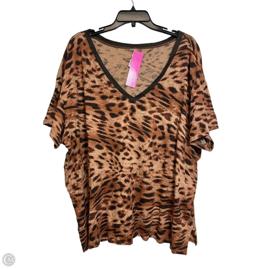 Top Short Sleeve Basic By Torrid In Leopard Print, Size: 3x