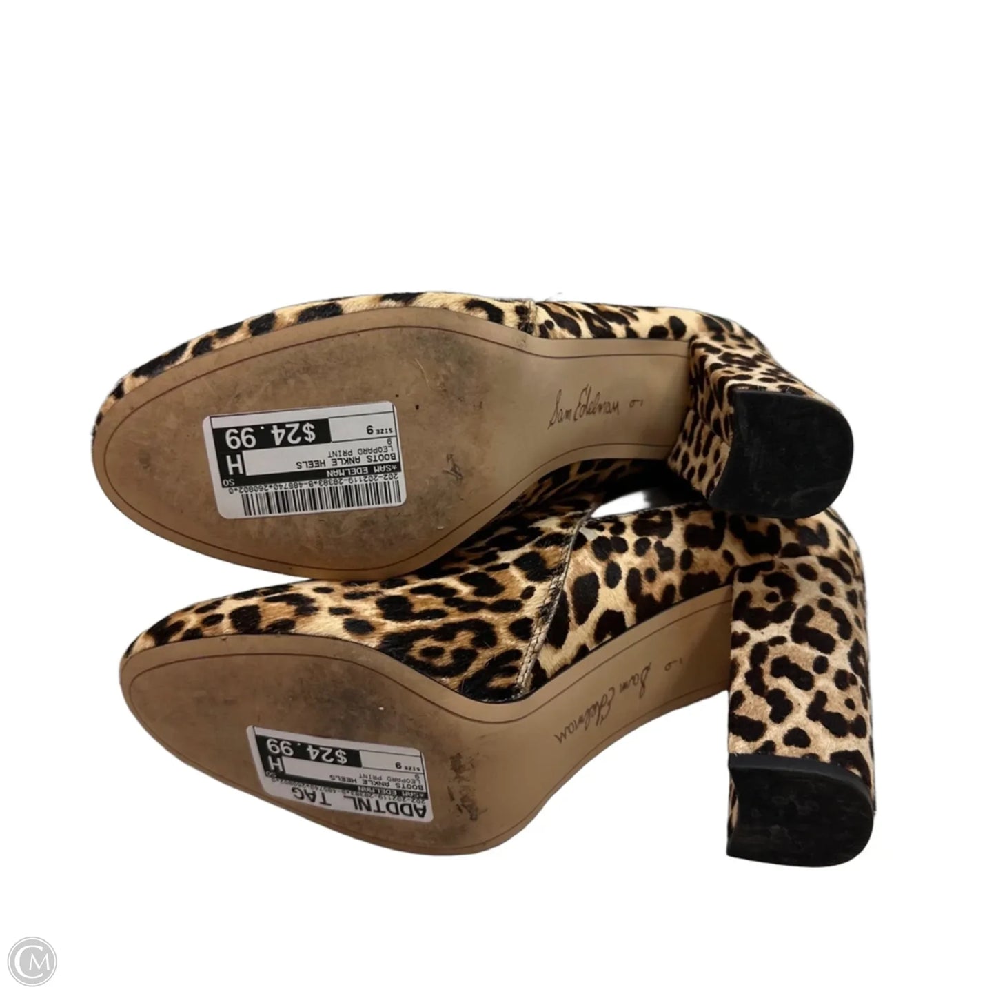 Boots Ankle Heels By Sam Edelman In Leopard Print, Size: 9