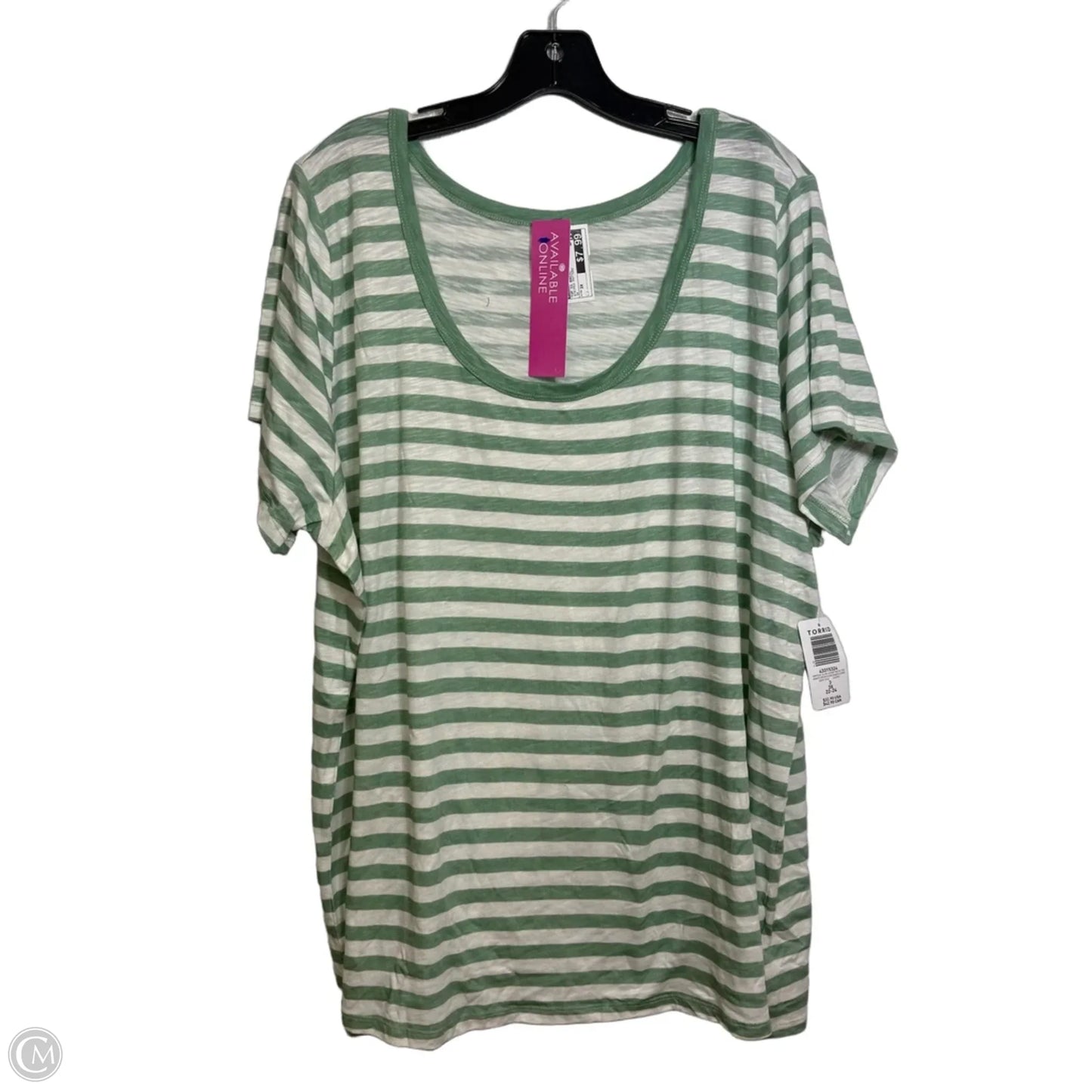 Top Short Sleeve Basic By Torrid In Striped Pattern, Size: 3x