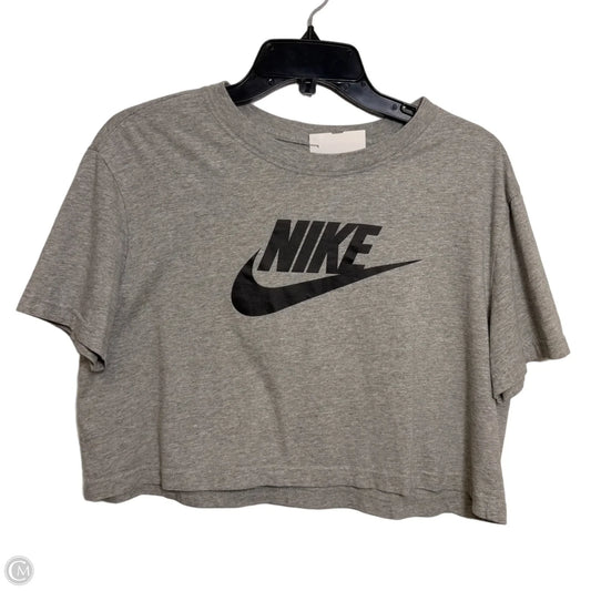 Athletic Top Short Sleeve By Nike Apparel In Grey, Size: M
