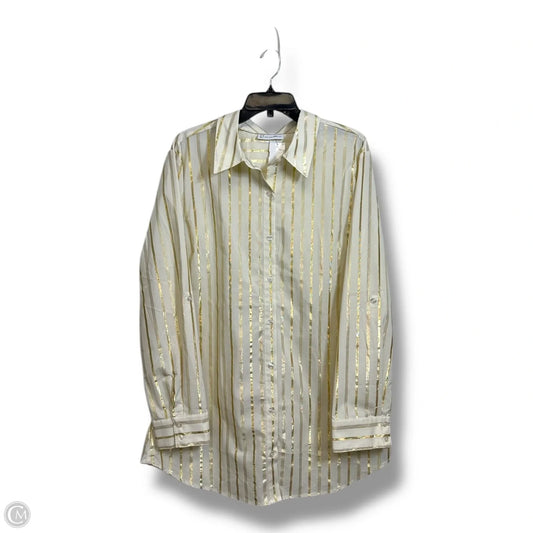 Top Long Sleeve Basic By New York And Co In Gold, Size: Xl