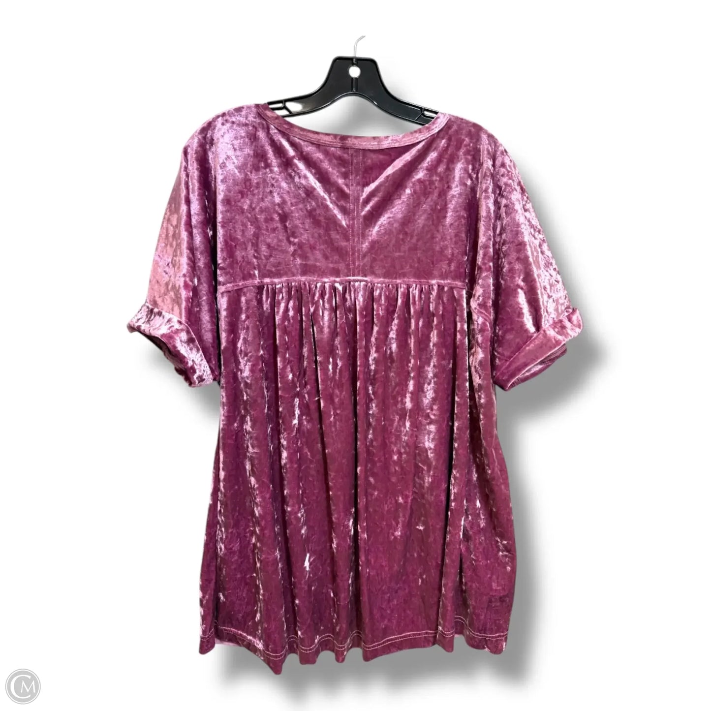 Top Short Sleeve Basic By Easel In Mauve, Size: L