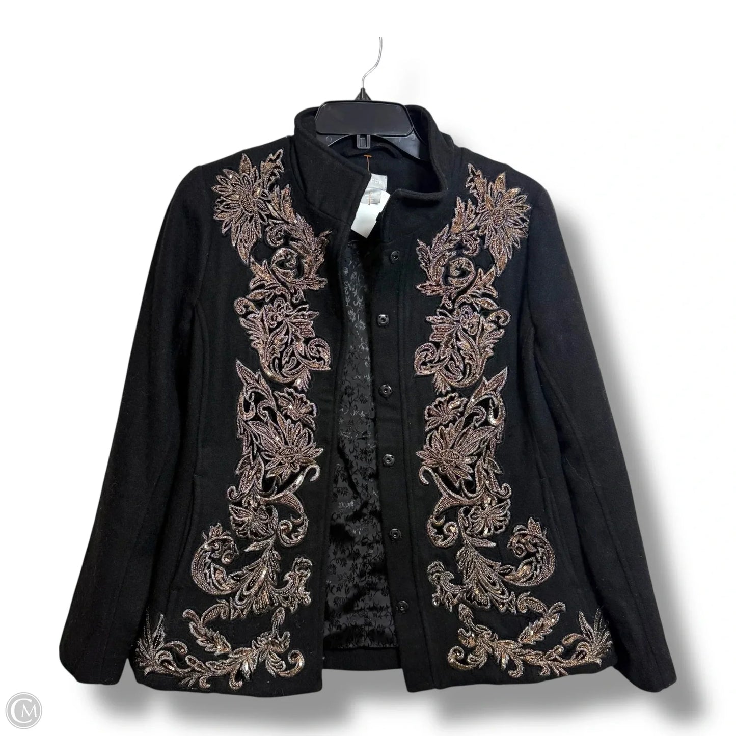 Jacket Other By Chicos In Black, Size: 4