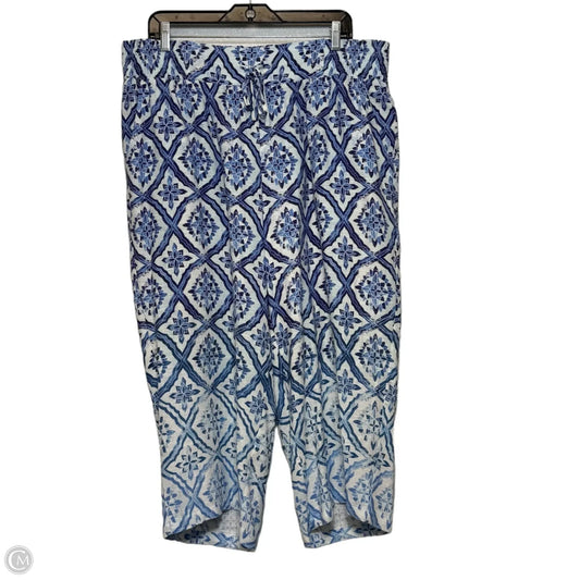 Pants Cropped By Jm Collections In Blue, Size: 1x