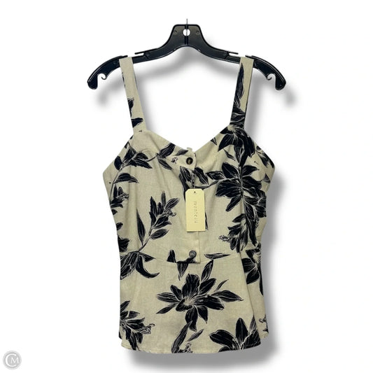Top Sleeveless By Monteau In Floral, Size: L
