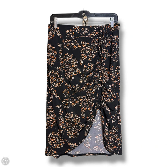 Skirt Midi By White House Black Market In Black & Gold, Size: M