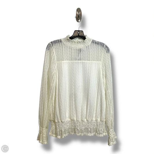 Top Long Sleeve By Adrianna Papell In White, Size: M