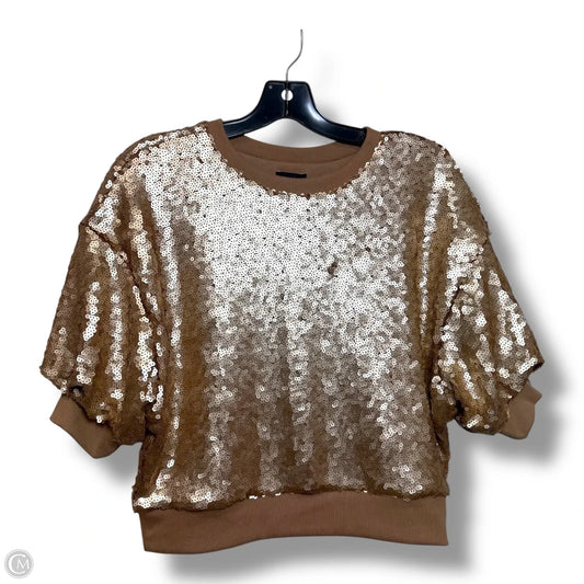 Top Short Sleeve By Express In Gold, Size: S
