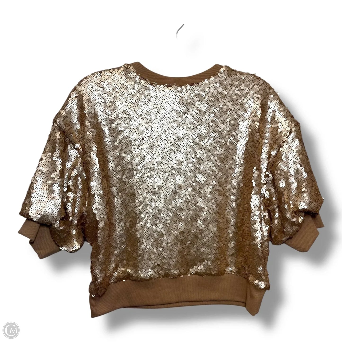Top Short Sleeve By Express In Gold, Size: S
