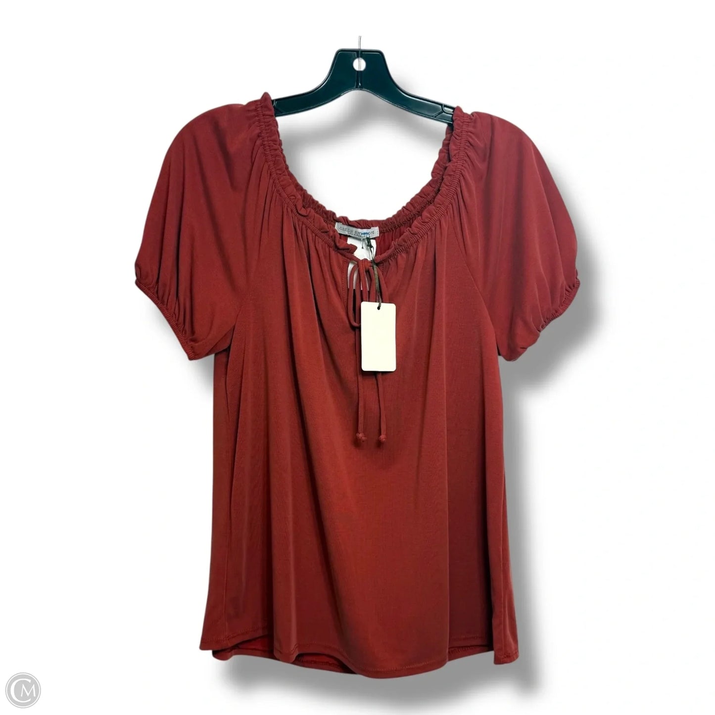 Top Short Sleeve Basic By Green Envelope In Red, Size: M