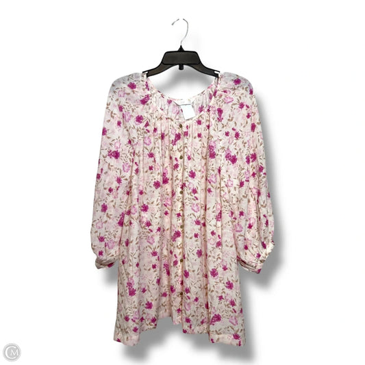 Top Long Sleeve By Lc Lauren Conrad In Floral Print, Size: 3x