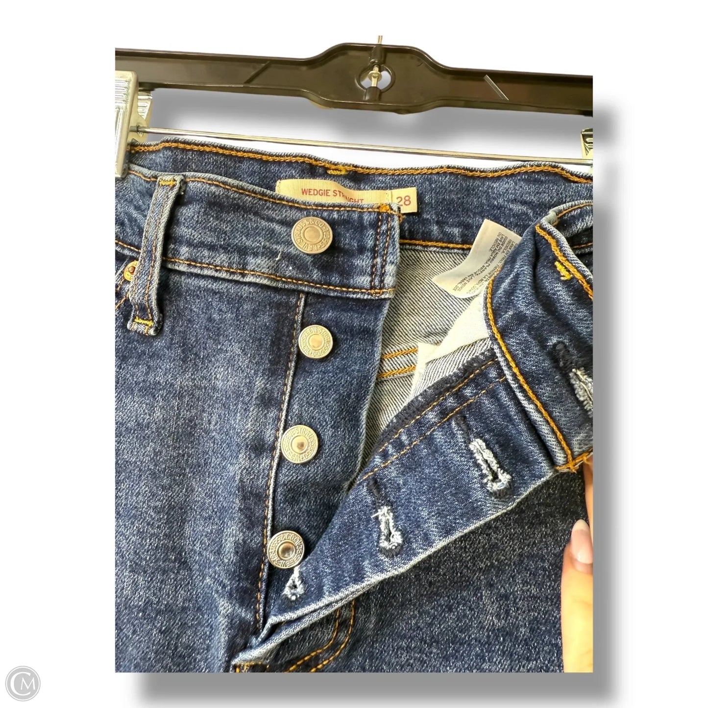 Jeans Straight By Levis In Blue Denim, Size: 6