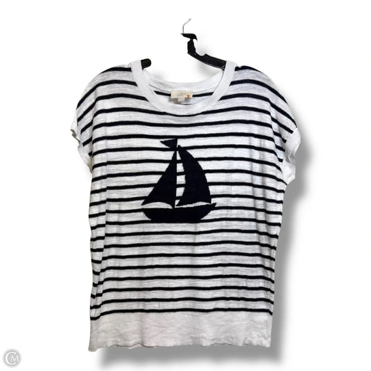 Top Short Sleeve By Loft In Navy, Size: M