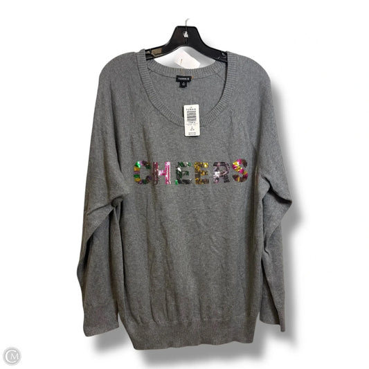 CHEERS Sweater By Torrid In Grey, Size: 2x