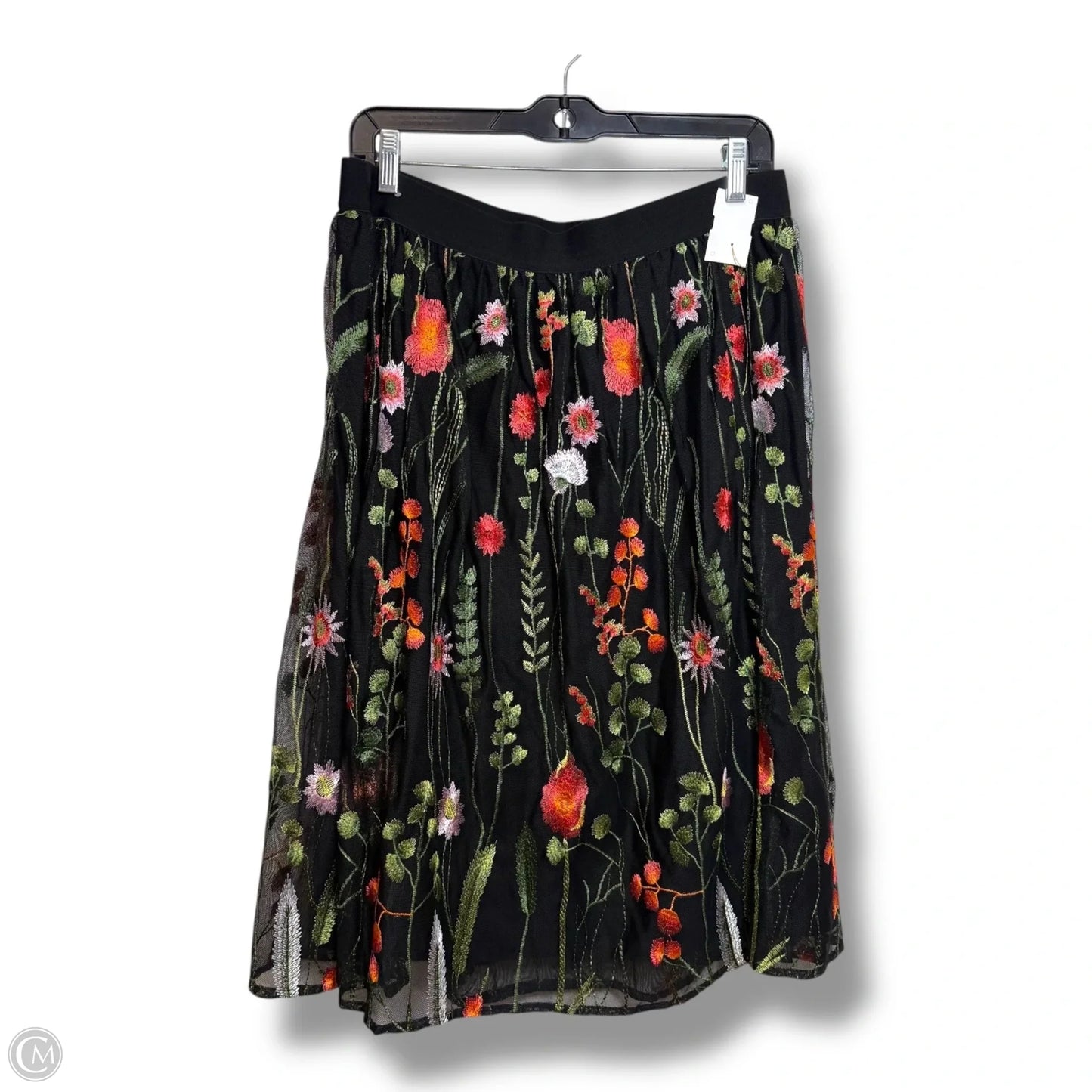 Skirt Midi By Susan Graver In Floral Print, Size: L
