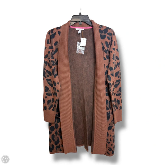 Cardigan By Clothes Mentor In Animal Print, Size: L