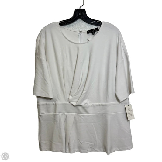 Top Short Sleeve Basic By Eloquii In White, Size: 18