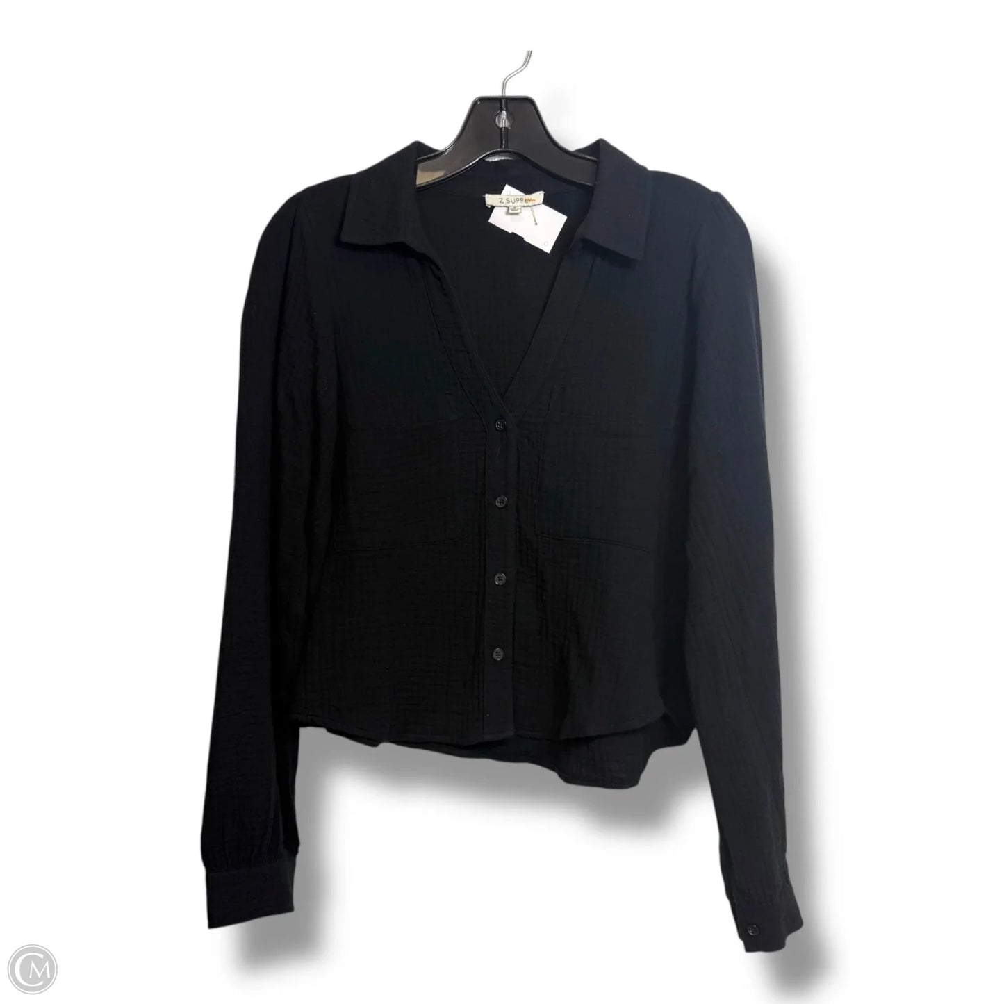 Top Long Sleeve By Z Supply In Black, Size: S