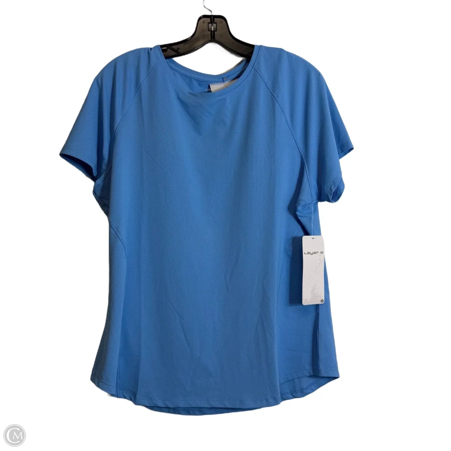 Athletic Top Short Sleeve By Layer 8 In Blue, Size: Xl