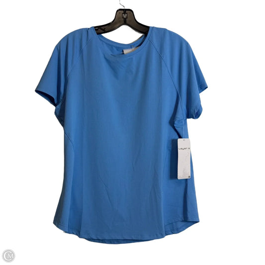 Athletic Top Short Sleeve By Layer 8 In Blue, Size: Xl