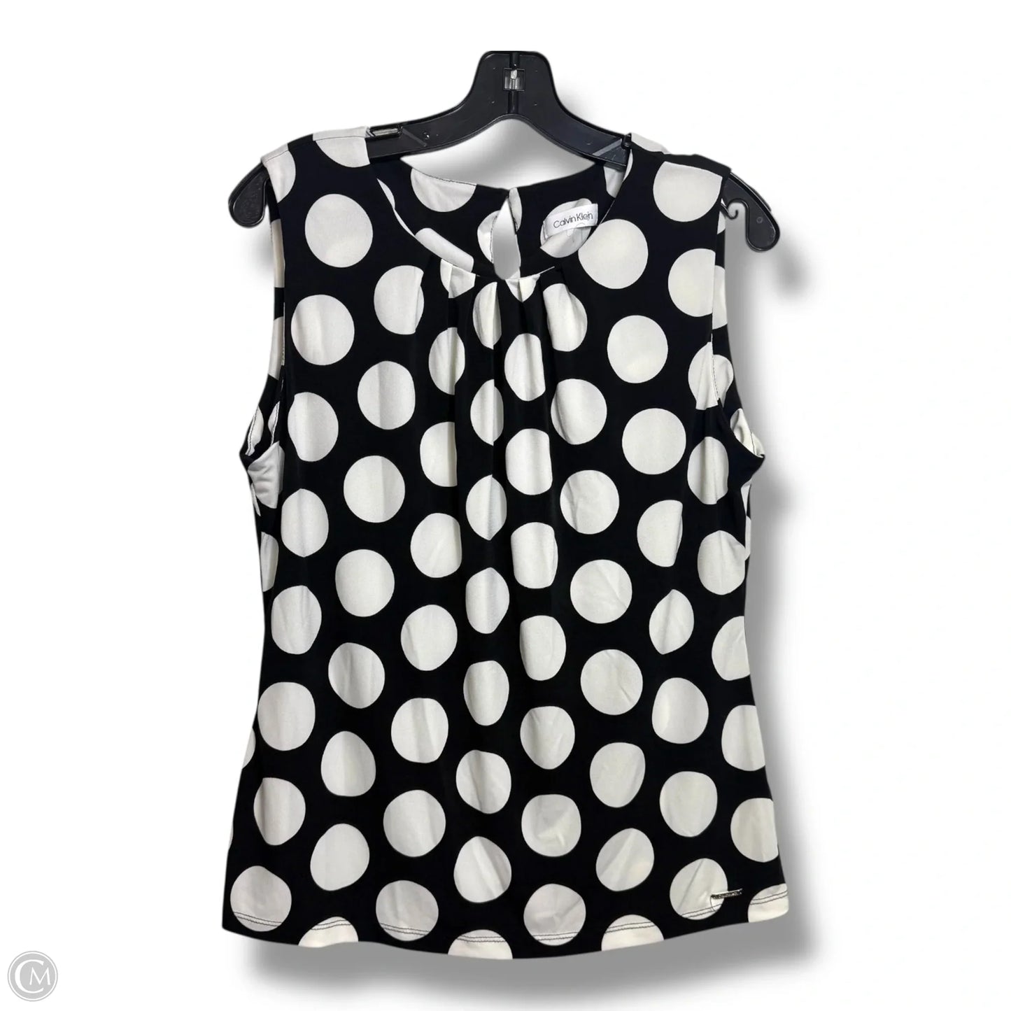 Top Sleeveless By Calvin Klein In Plaid Pattern, Size: L