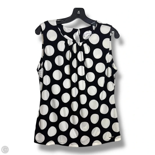 Top Sleeveless By Calvin Klein In Plaid Pattern, Size: L