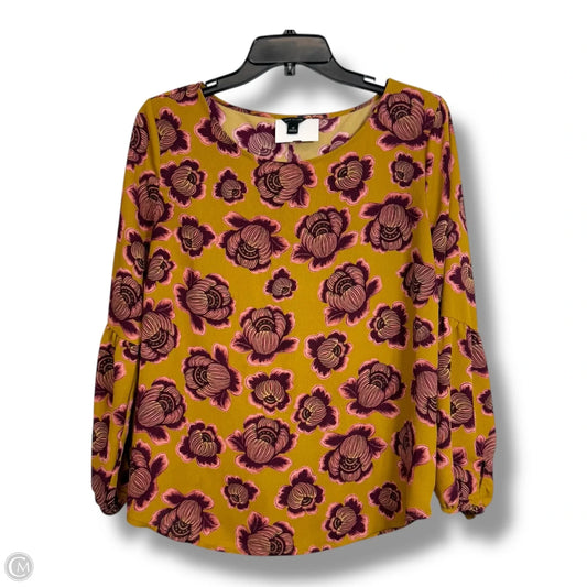 Top Long Sleeve By Ann Taylor In Geometric Pattern, Size: M