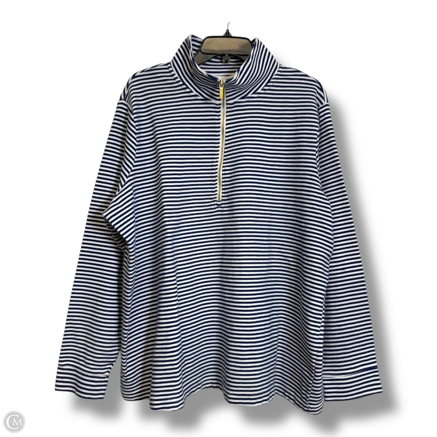 Top Long Sleeve By Croft And Barrow In Striped Pattern, Size: 2x