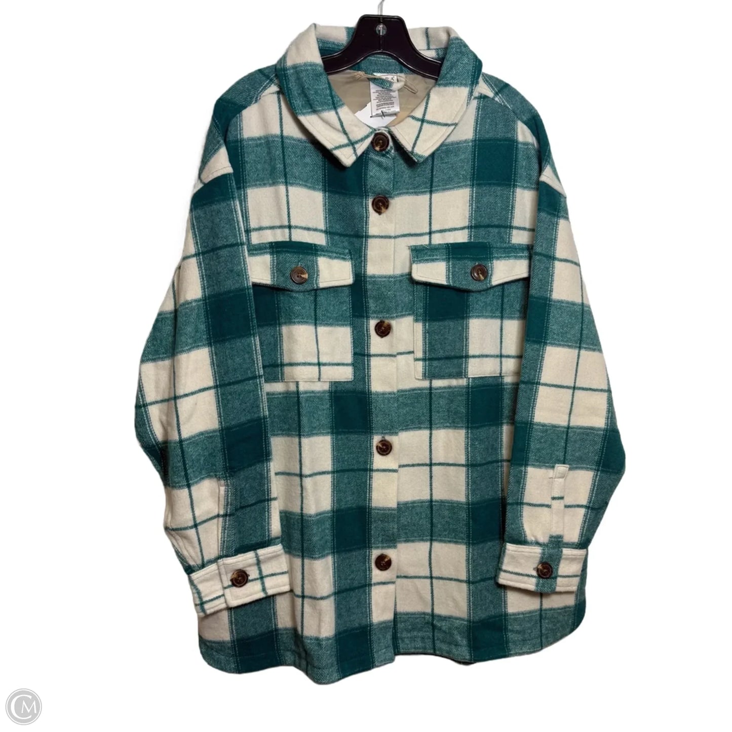 Jacket Shirt By Serra In Plaid Pattern, Size: L