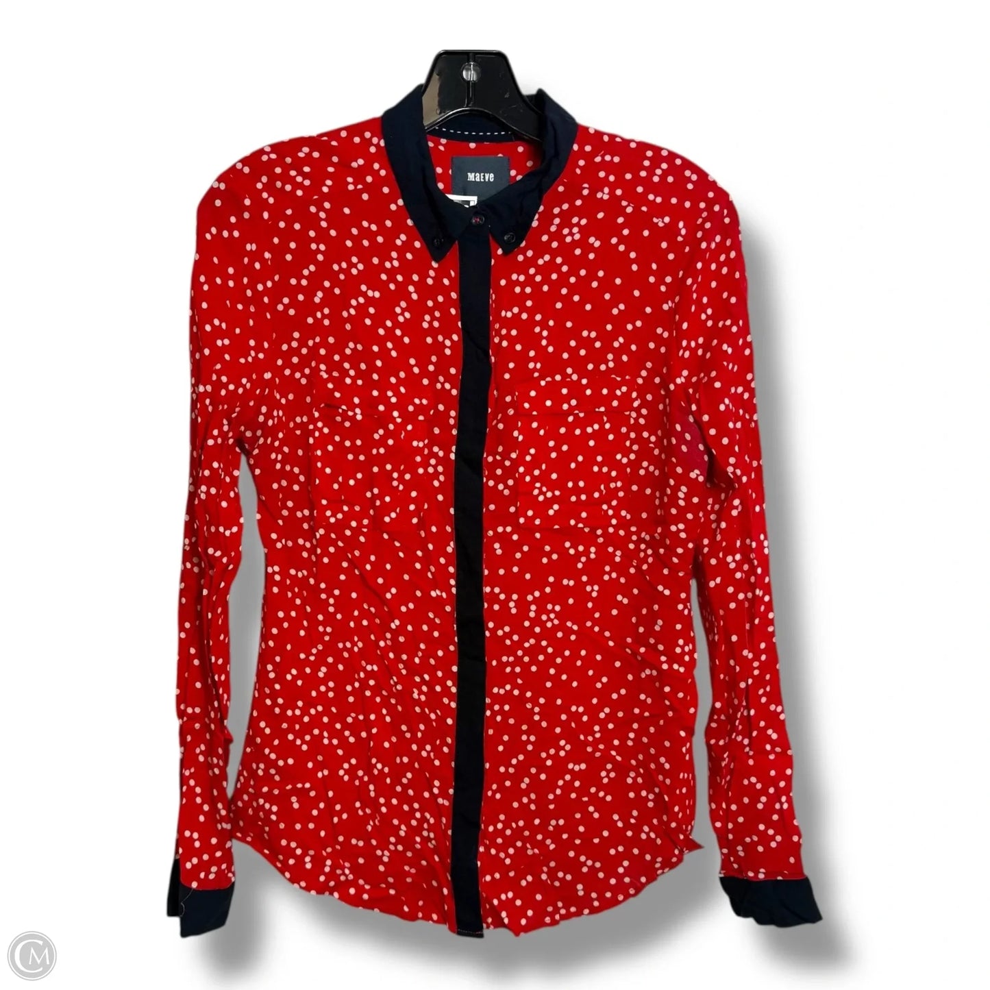 Top Long Sleeve By Maeve In Plaid Pattern, Size: 0