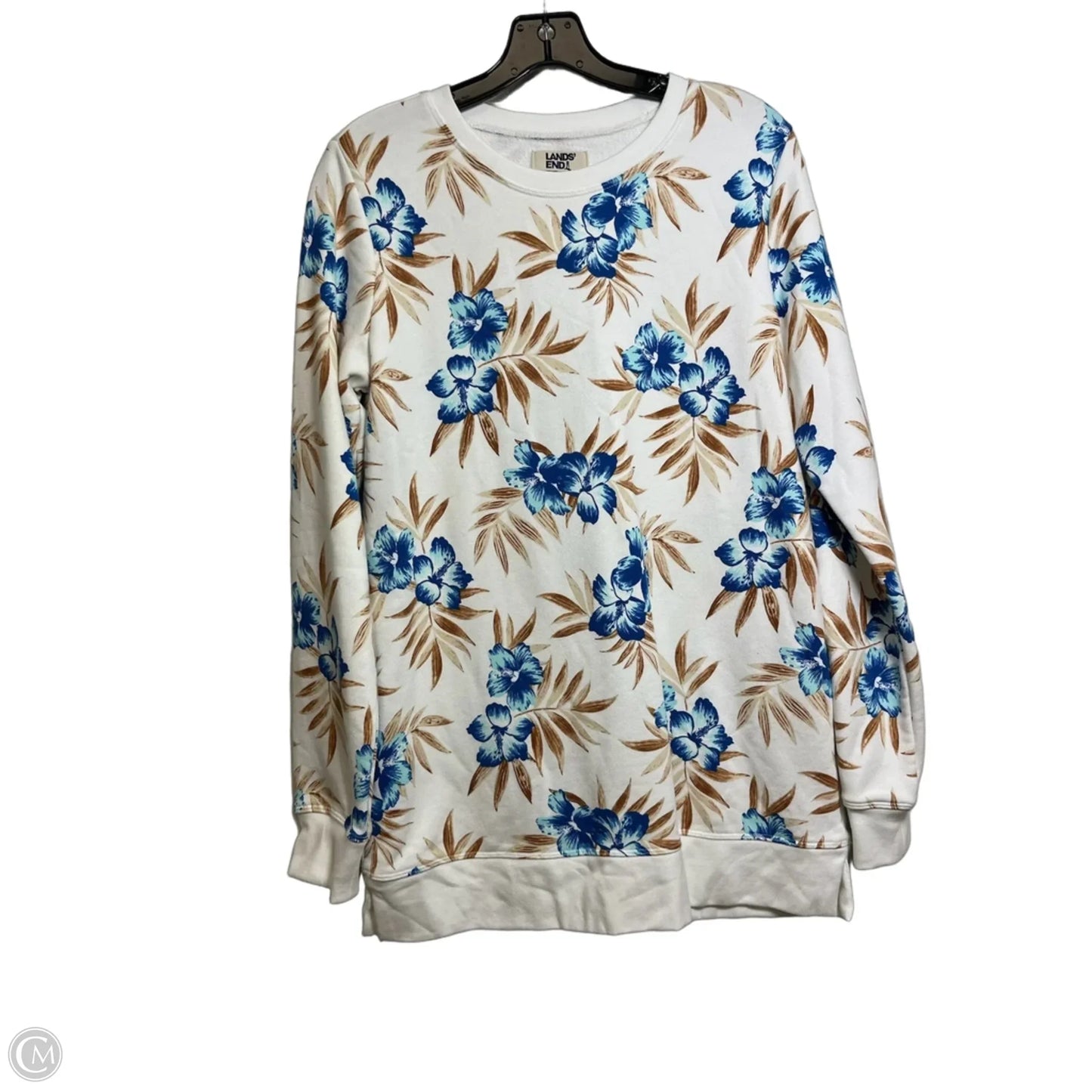 Top Long Sleeve By Lands End In Blue, Size: M