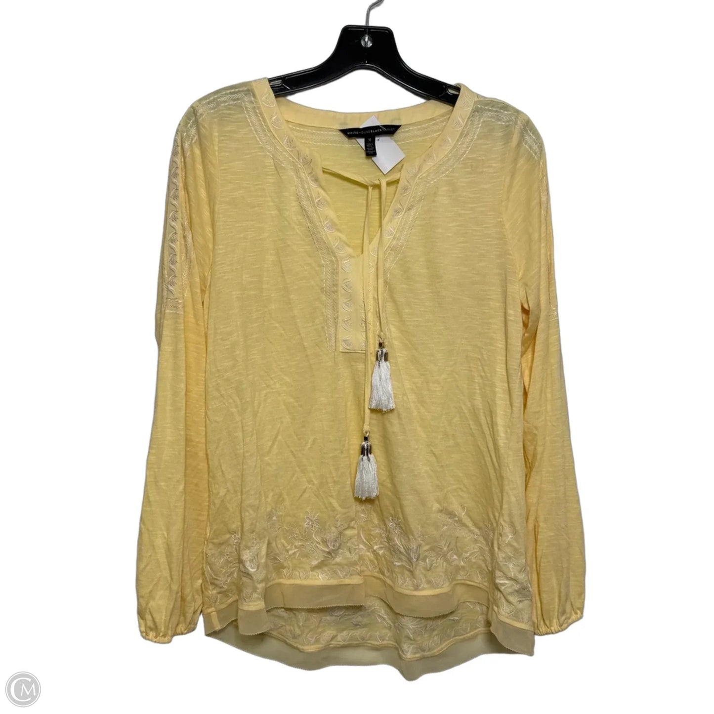 Tunic Long Sleeve By White House Black Market In Yellow, Size: M