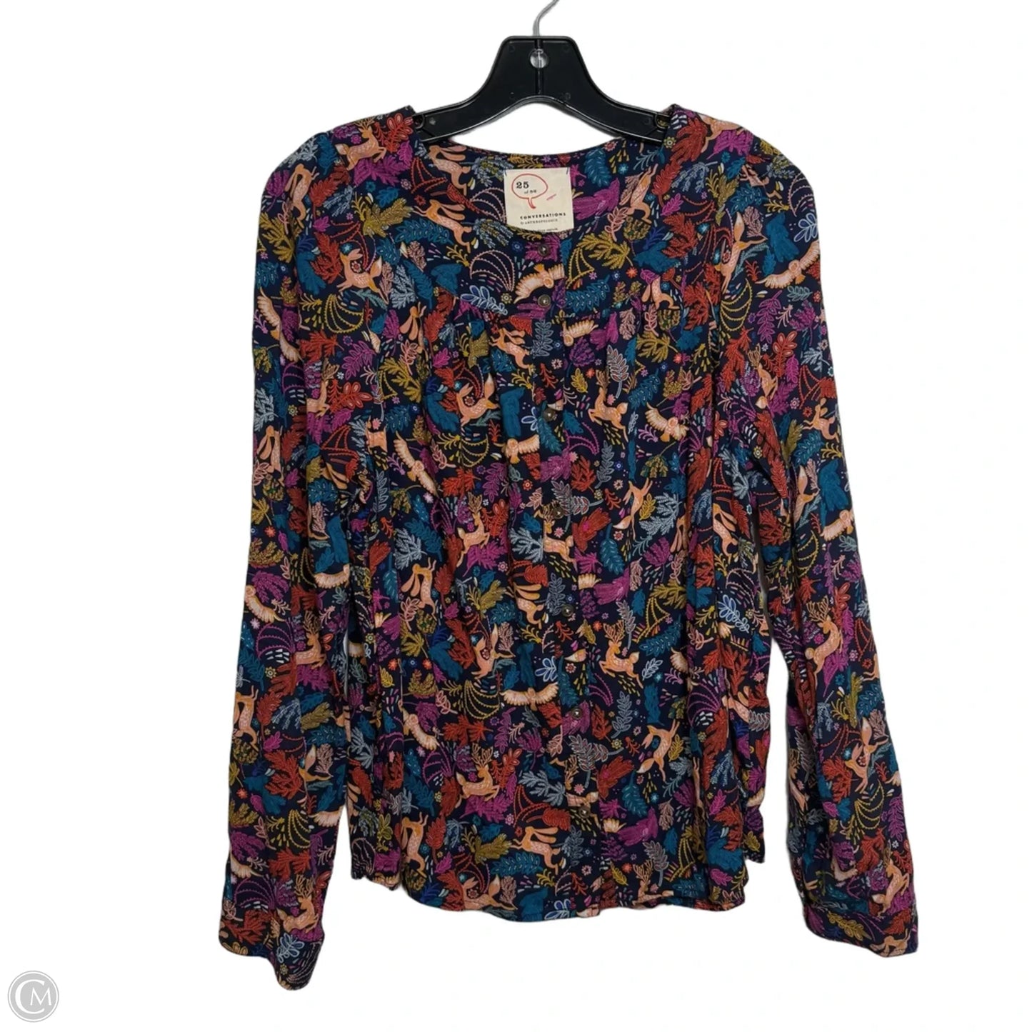 Top Long Sleeve By Anthropologie In Animal Print, Size: 12