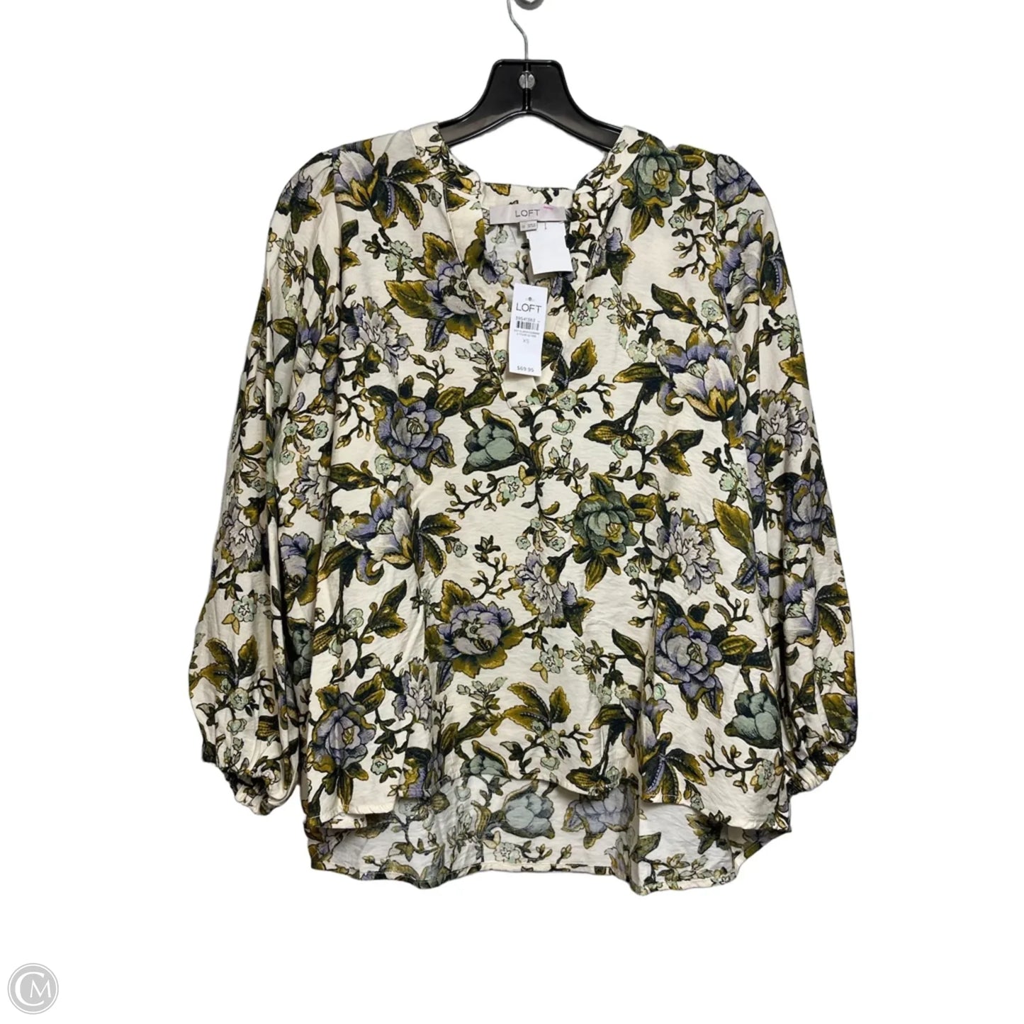 Top Long Sleeve By Loft In Geometric Pattern, Size: Xs